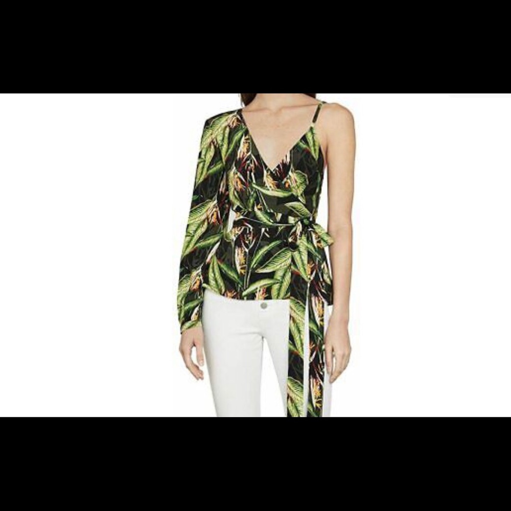 HP🎉 9/3/23 BCBGMAXAZRIA Women's Bird of Paradise Wrap Top size L